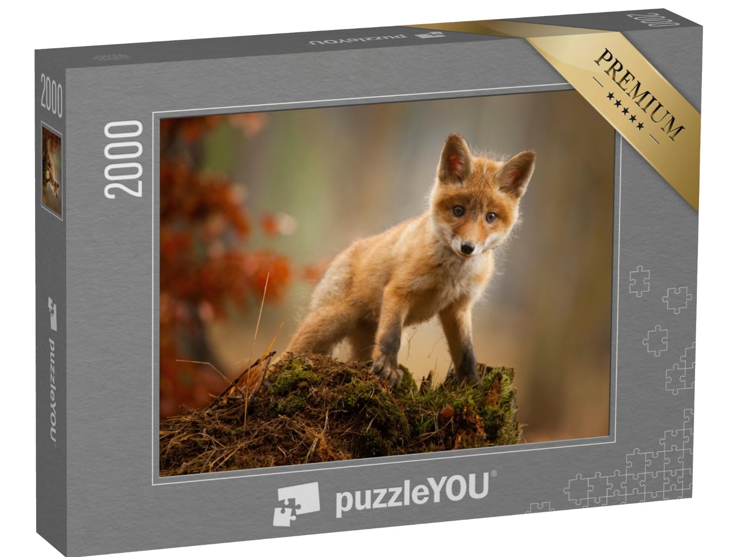 puzzleYOU: Puzzle 2000 Teile „EIN junger Fuchs“ – aus der Puzzle-Kollektion Tiere, Füchse, Tiere in Wald & Gebirge