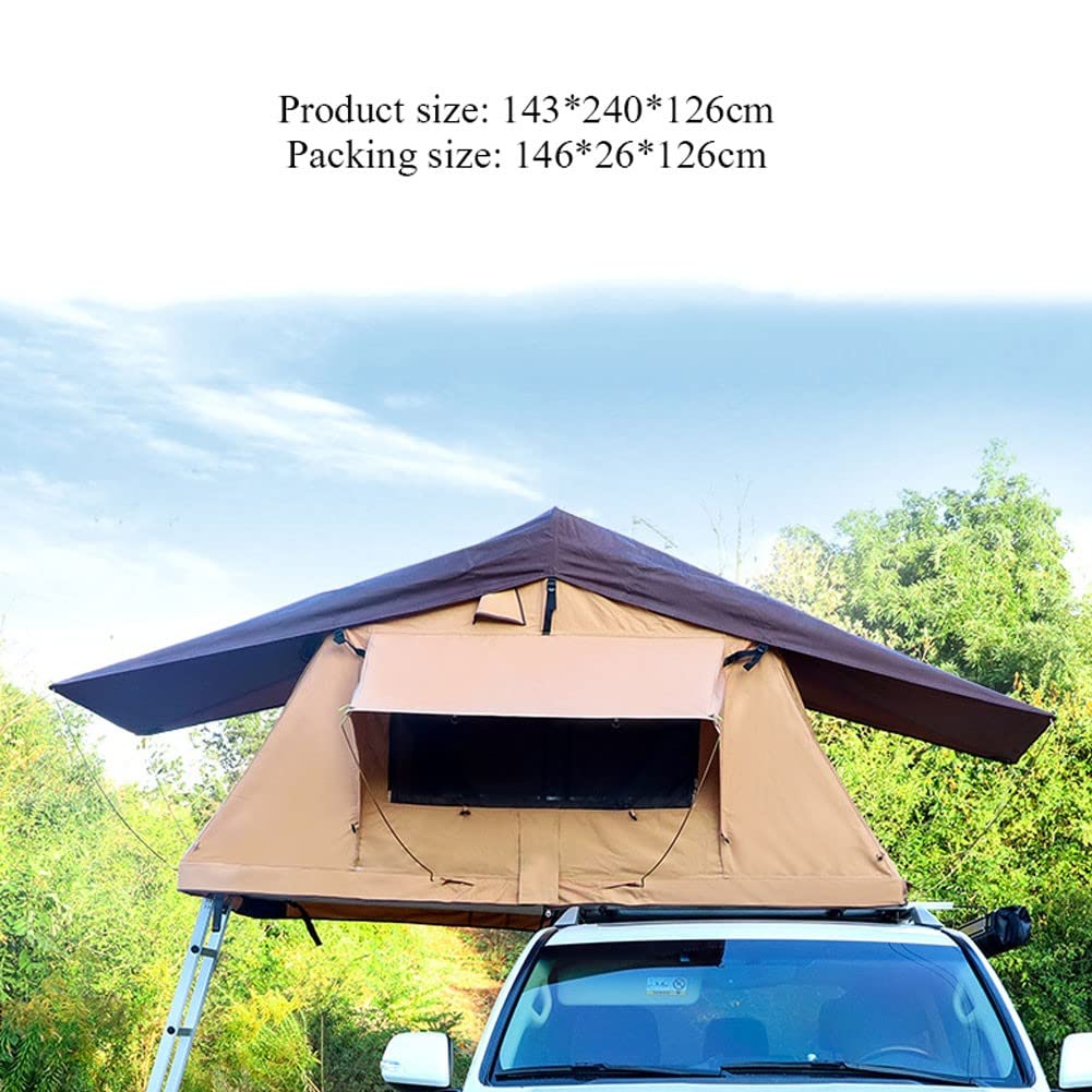 Tente Voiture Tente de Toit, Camion SUV Camping avec échelle, Tente Imperméable et Respirante Grand Espace Peut Accueillir 3-4 Personnes