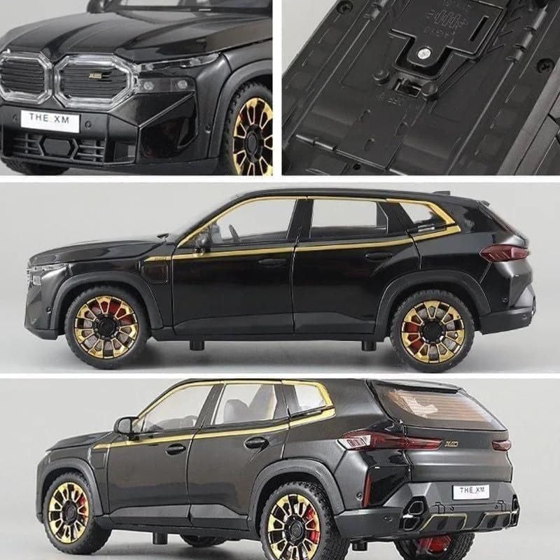 Image of 1:24 B-M-W XM Diecast Metal Pull Back Car with 6 Openable Doors with Sound and Light Toy Decoration car Best Gift Toys for Kids (1:24 B-M-W XM - Black)