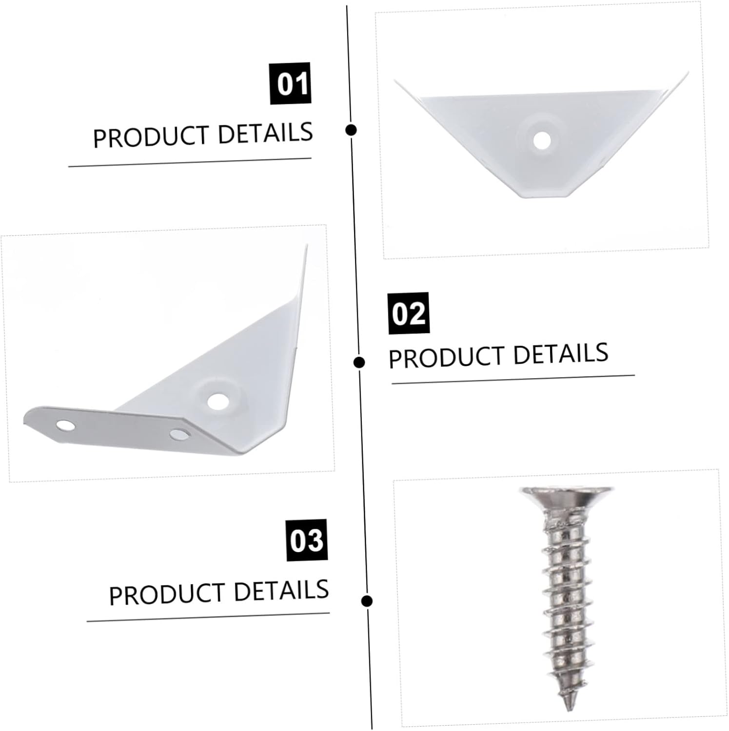 24pcs Corner Shelf Bracket Fasteners Joint Support White Corner Brace for Home Decor Strong Load-Bearing Easy to Install for Shelves Plants