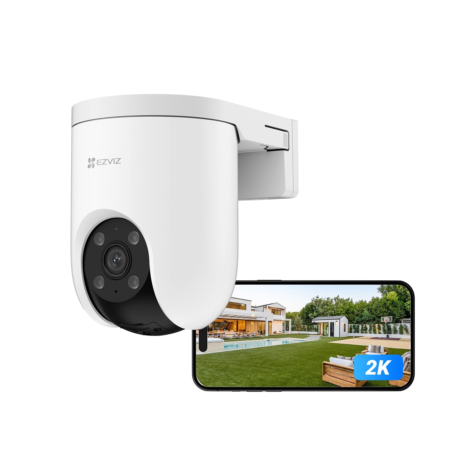 EZVIZ 2K PoE Cámara Vigilancia WiFi Exterior con Detección de Persona, Seguimiento Automático, Visión Nocturna en Color, Alarma Sirena y Luz, Audio Bidireccional, H.265, Compatible con Alexa, H8c