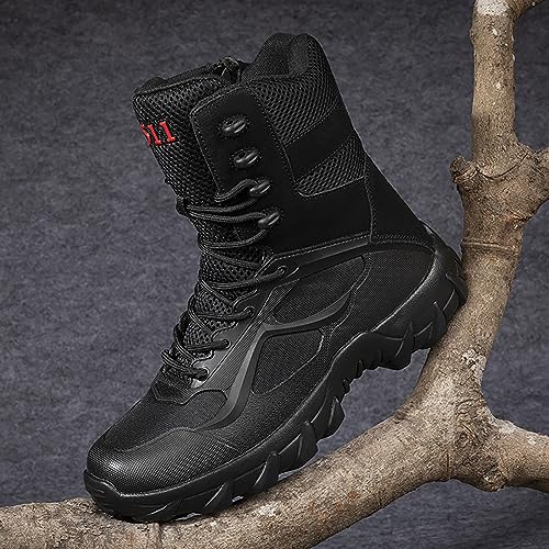 Men's Snow Boots Fully Fur Lined Mid Calf Winter Boots Lace Up Waterproof Non Slip Outdoor Lightweight Ankle Boots Work Trekking Hiking Boot3