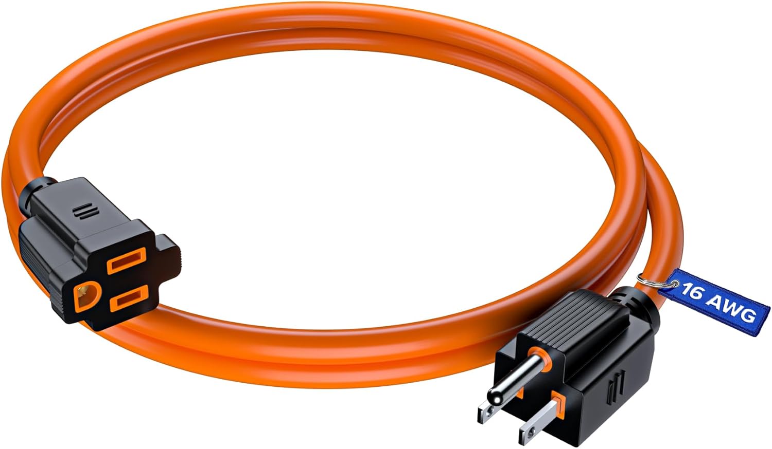 Maximm Extension Cord 1 Ft Orange Power Cords Indoor 16 Gauge Wire SJTW Heavy Duty ETL Listed (1Ft, Orange)