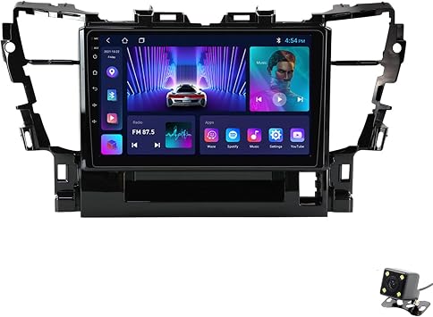 ADMLZQQ Double Din Car Stereo Multimedia with Bluetooth and 10.2" Touchscreen Android 12 for Toyota Alphard 2015-2020,with GPS/Car-Play Android/SWC/Backup Camera/Mirror Link/4G WiFi