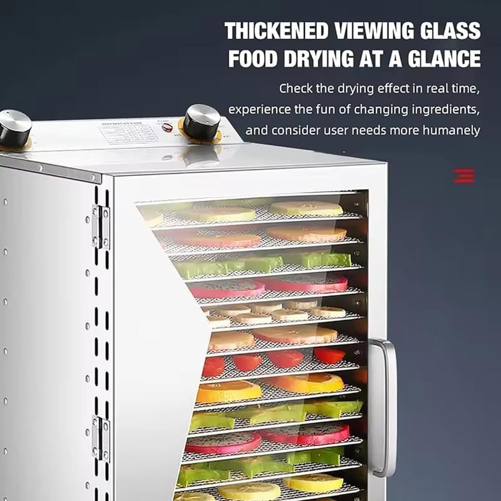 Home Freeze Dryer Machine, 6-18 Stainless Steel Trays, Food Dehydrator with Timer, 12 Layers, Max Temp 90℉, Ideal for Preserving Fruits, Vegetables, and Meats