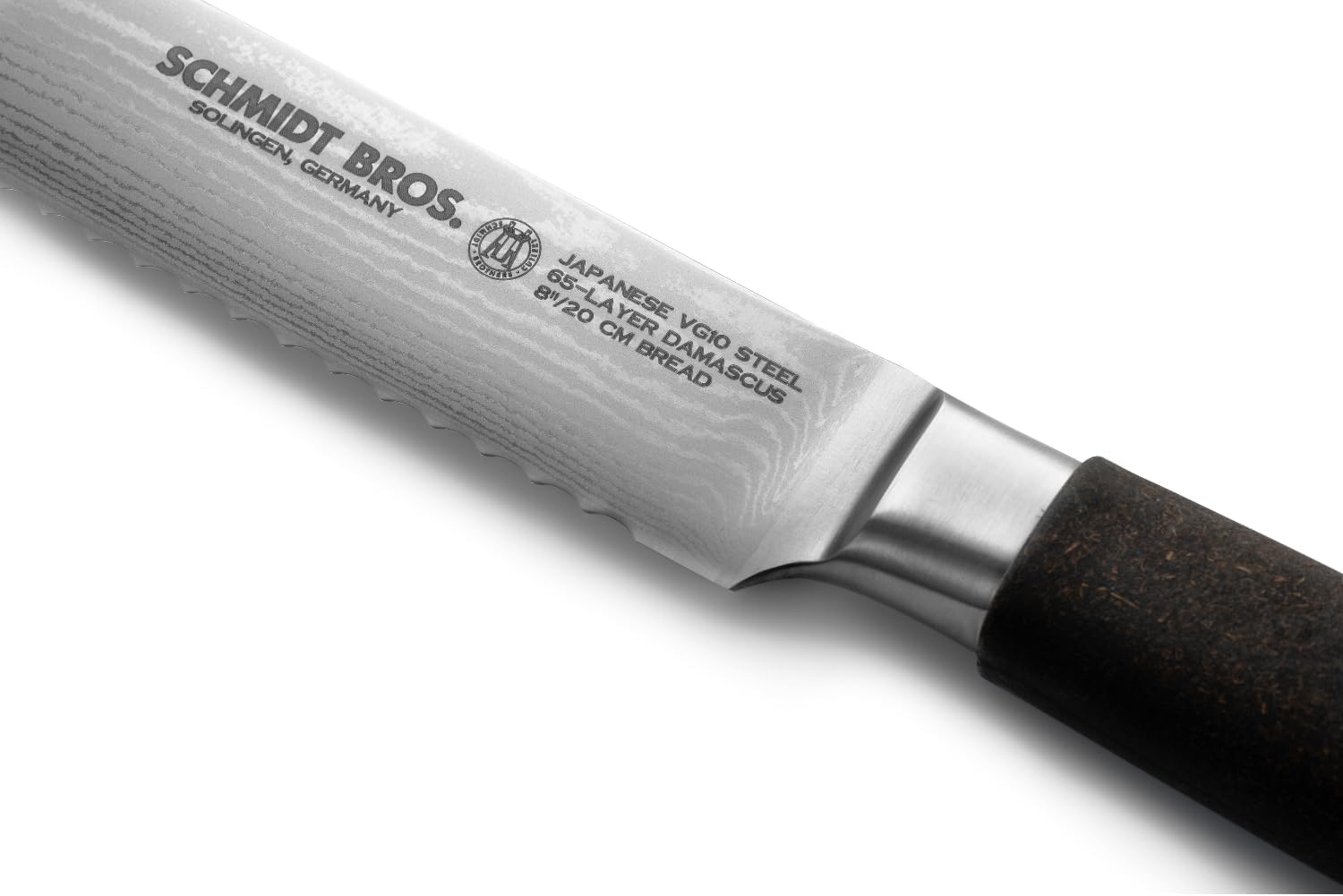 Schmidt Brothers - Artisan Series 8-Inch Bread Knife, High-Carbon German Stainless Steel Cutlery, Coconut Resin Handle