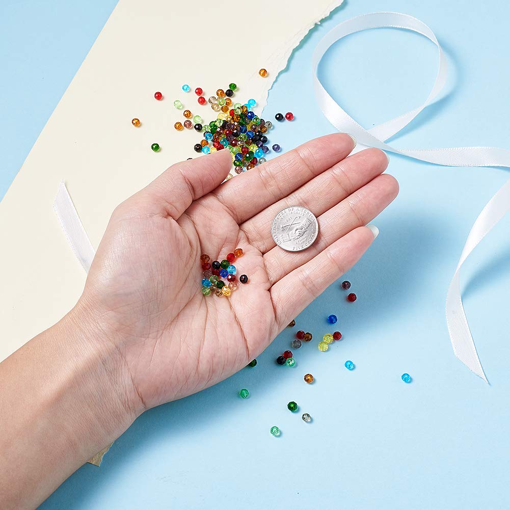 Sparkeads Lot De 200 Perles En Verre à Facettes De Couleurs Assorties