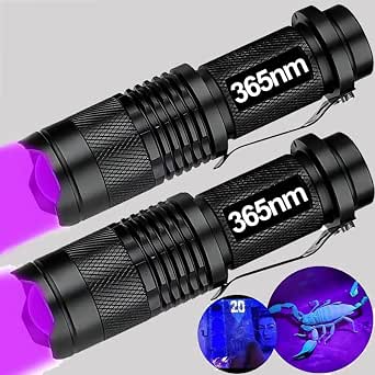 UV Flashlight Portable Mini Ultraviolet Torch Waterproof Zoomable Violet Light