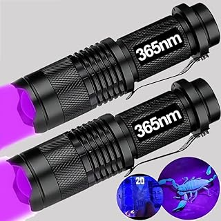 1PC UV Flashlight Portable Mini Ultraviolet Torch Waterproof Zoomable Violet Lights Pet Urine Scorpion Detector UV Lamp (365nm)