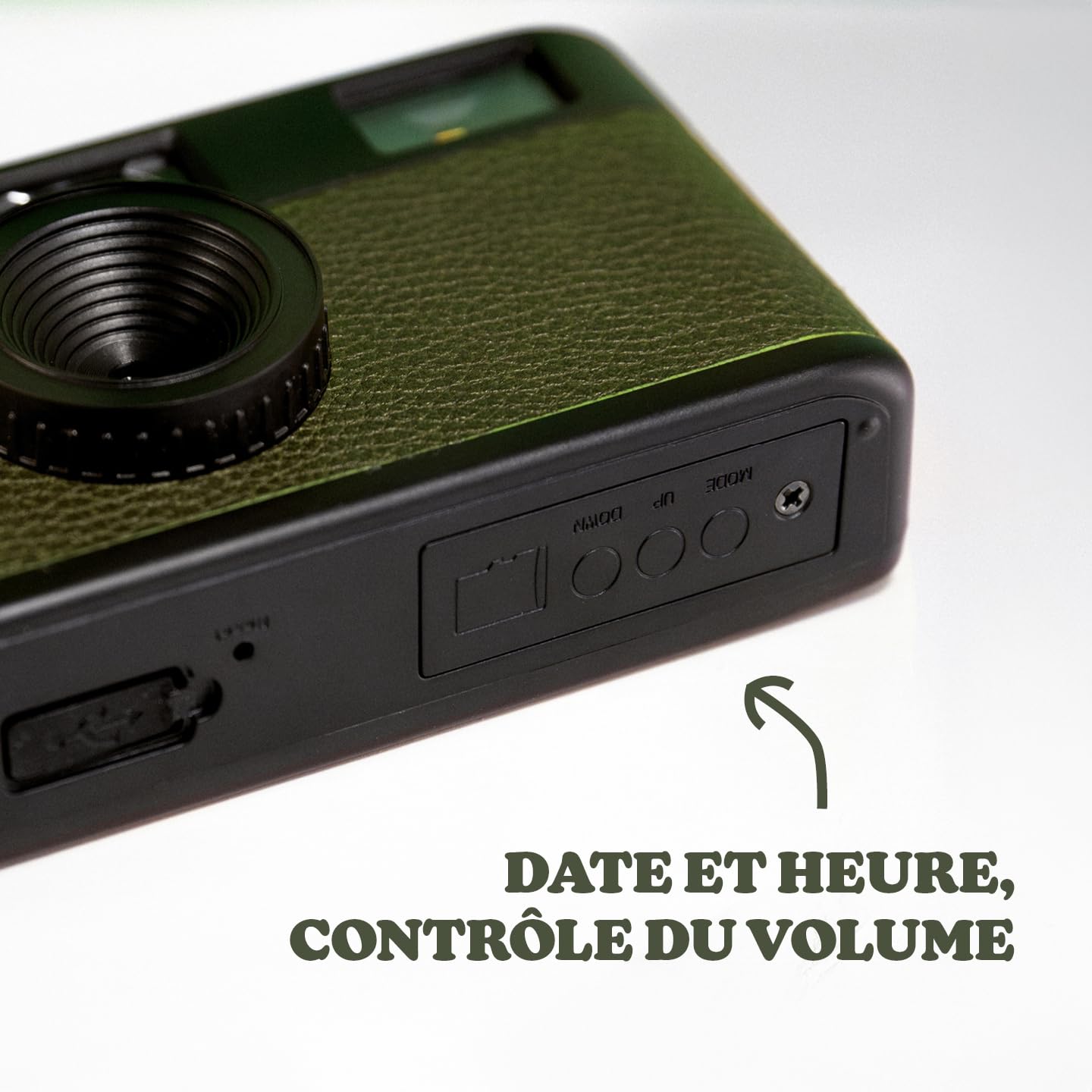 Camp Snap Appareil Photo Numérique,8MP Style Argentique Vintage, sans Écran et Format Compact,Stockage 2000+ Photos,Rechargeable USB,Idéal pour Voyage et Aventure en Plein Air -Vent