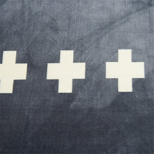 Tenghe Grey Sherpa Flannel Blanket Throws Cross Swiss Pattern Geometric Soft Cozy Blankets Throw For Bed Sofa Couch Chair (59"X 79",Grey) #TOP1