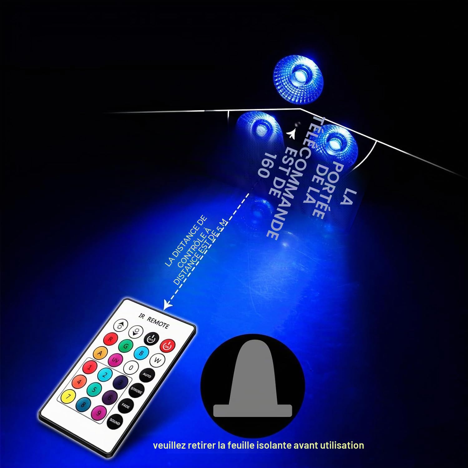 4PCS RGBW Projecteur LED Par avec Sac et télécommande DMX rechargeable batterie 4400 mAh éclairage de scène sans fil avec indicateur de charge Lumière DJ pour fête Noël disco mariage
