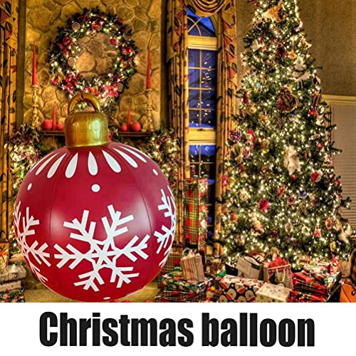 Enfeites de bola inflável de Natal de 60 cm, enfeites de bola infláveis de Natal gigantes, bolas de