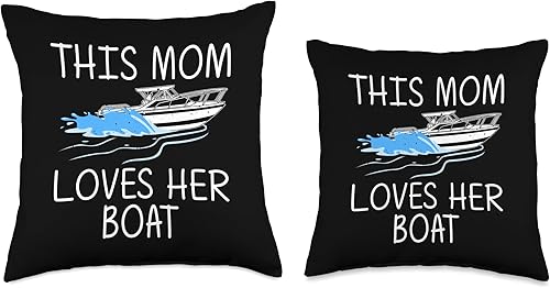 Miniatura 3 de Cool Boating Gifts Lake Boats Accessories & Stuff Funny Art for Mom Mother Boat Captain Boater Pontón, 18 x 18 pulgadas, multicolor