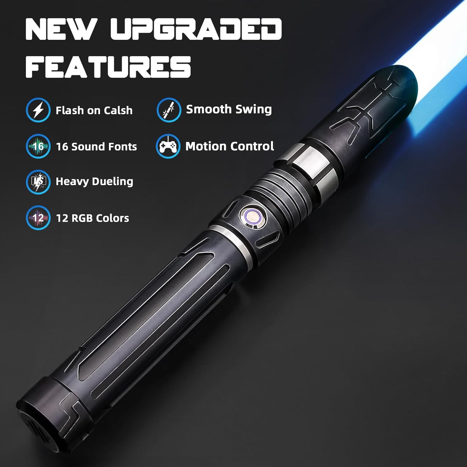 Lightsaber Dueling Lightsaber met 12 RGB-kleuren, 97 cm, FX-geluid en realistisch handvat