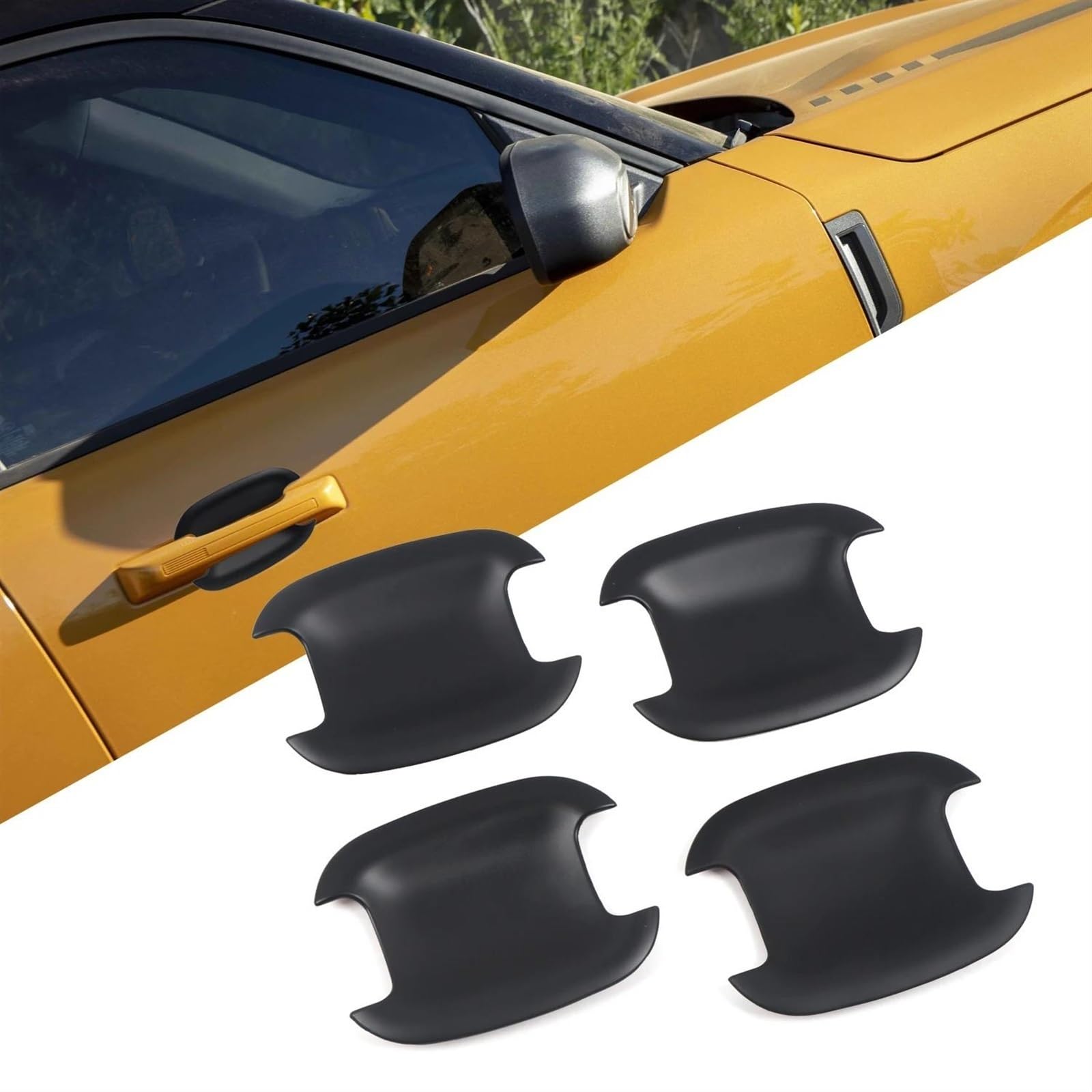 NOHEEU Auto Accessories Exterior Door Handle Bowl Sticker Cover Trim 4pcs Replacement for Ford for Bronco Sport 2021 2022(Style 3)