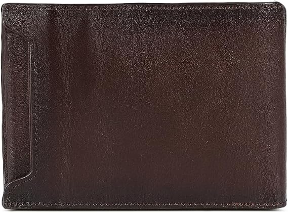 Cuadra Men's Wallet in Genuine Leather Bifold with Geometric Design Brown BC025RS (Brown)