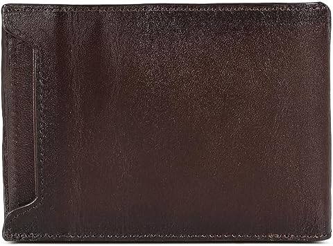 Cuadra Men's Wallet in Genuine Leather Bifold with Geometric Design Brown BC025RS (Brown)
