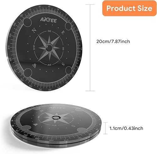 Miniatura 2 de Lazy Susan - Organizador giratorio con alfombrilla antideslizante para gabinete, despensa, cocina, encimera, refrigerador, oficina, madera de pino,