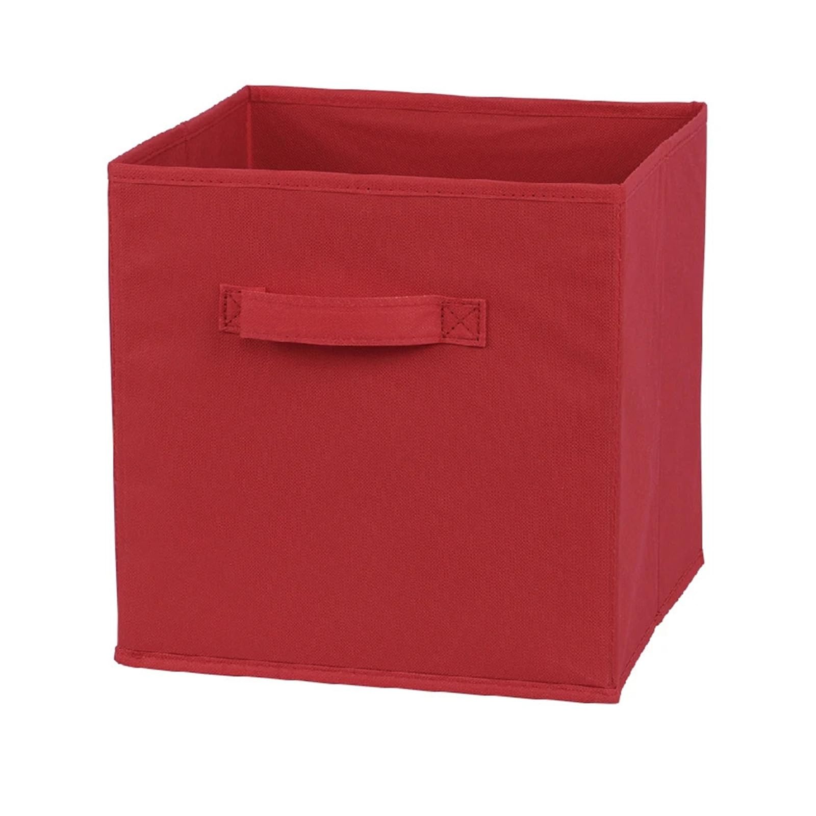 MFESFCS Canvas Storage Boxes Non Woven Fabric Bin Fabric Cloth Storage Box For Book Clothes Foldable Closet Drawer Bins Basket(Red)