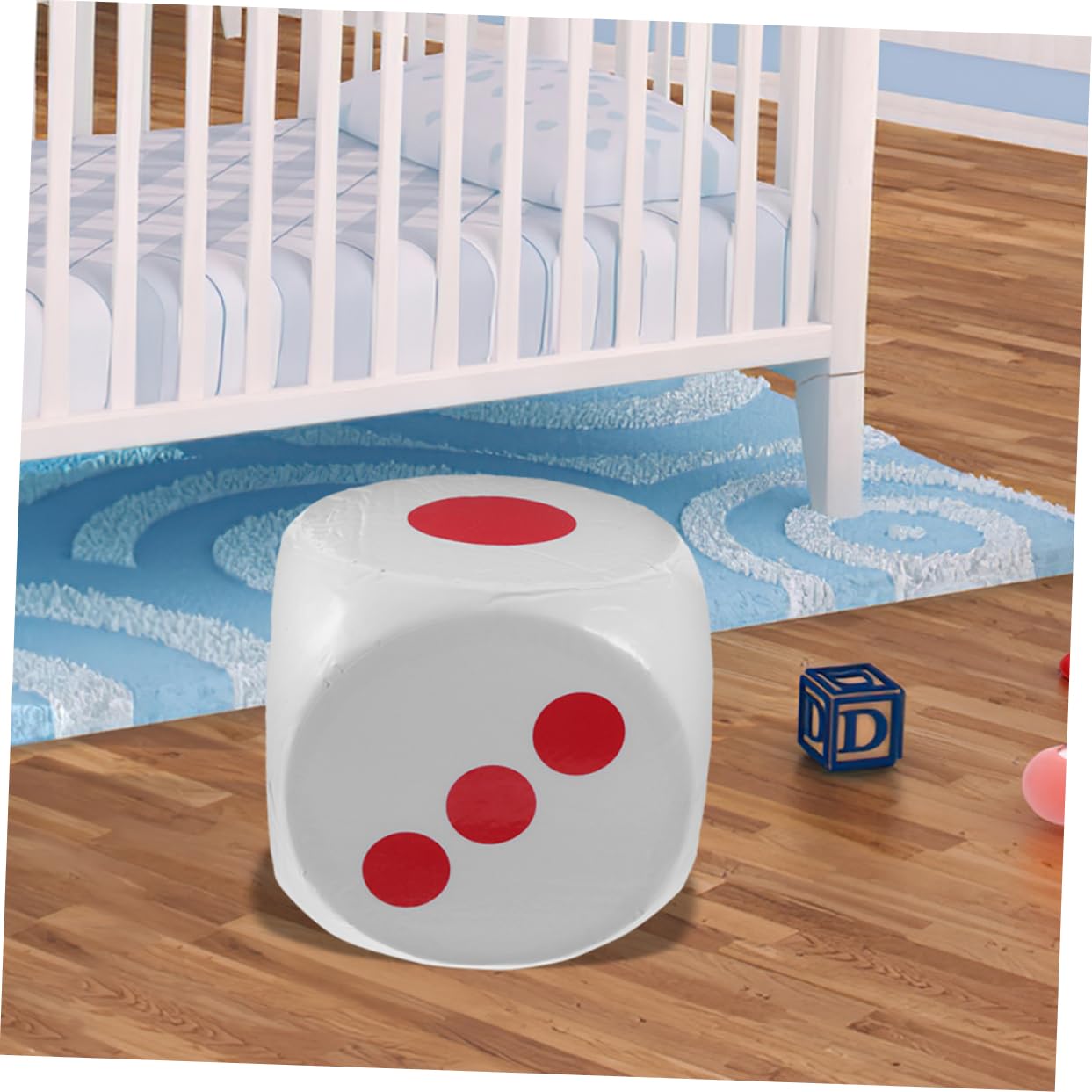 Toyvian Dé Extra Large en Mousse Blanc, Bords Arrondis, Sûr et Portable, pour Jeux de Table, Classe et Apprentissage des Mathématiques