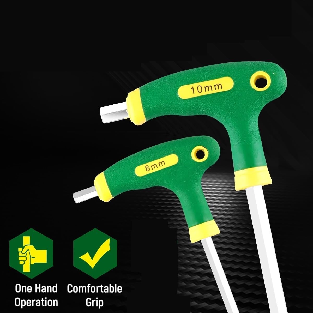 Llave Torque Juego de llaves hexagonales con mango en T 10 piezas, juegos portátiles estante almacenamiento, para reparación automóviles Carraca Reversible Dientes(10 pcs Torx-end)