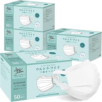 [babaka] マスク 使い捨て 織布マスク【6mm・15mm・幅広い耳紐】個包装 プリーツ型 ホワイト 3層構造 軽量 快適 通気性 耳が痛くない 肌にやさしい 息がしやすい 日本カケンー認証済み [正規品]