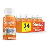 Similac 360 Total Care Sensitive Infant Formula for Fussiness & Gas Due to Lactose Sensitivity, Has 5 HMO Prebiotics, Baby Formula, Ready to Feed, 8-fl-oz Bottle, Pack of 24