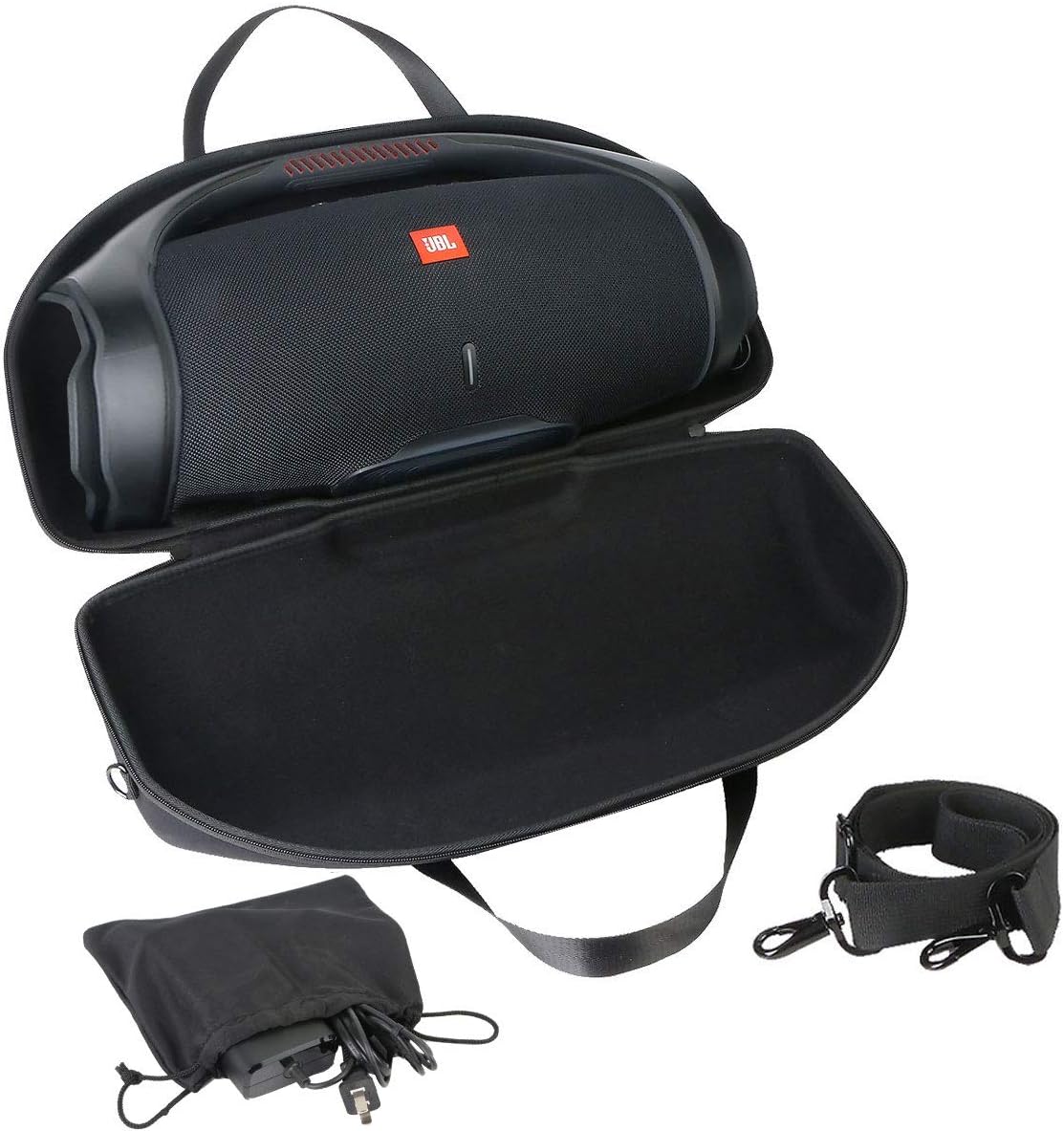 Khanka Hard for JBL Boombox 2 Case,Cables Pouch and Shoulder Strap for JBL Boombox 2 Wireless Bluetooth Speaker Waterproof with accessoires.(Case fits boombox 2 only)