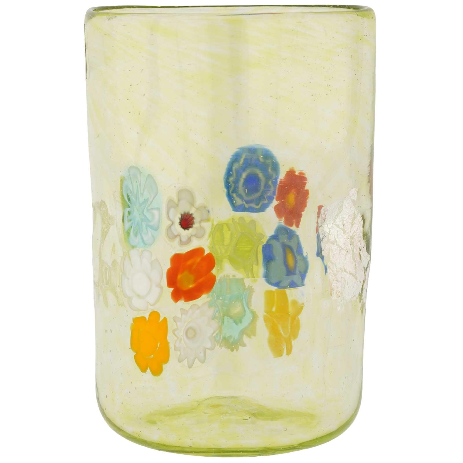 Glass Of Venice Murano Glass Sunlight Italian Tall Drinking Glass - Green 14 oz Highball Glass for Water