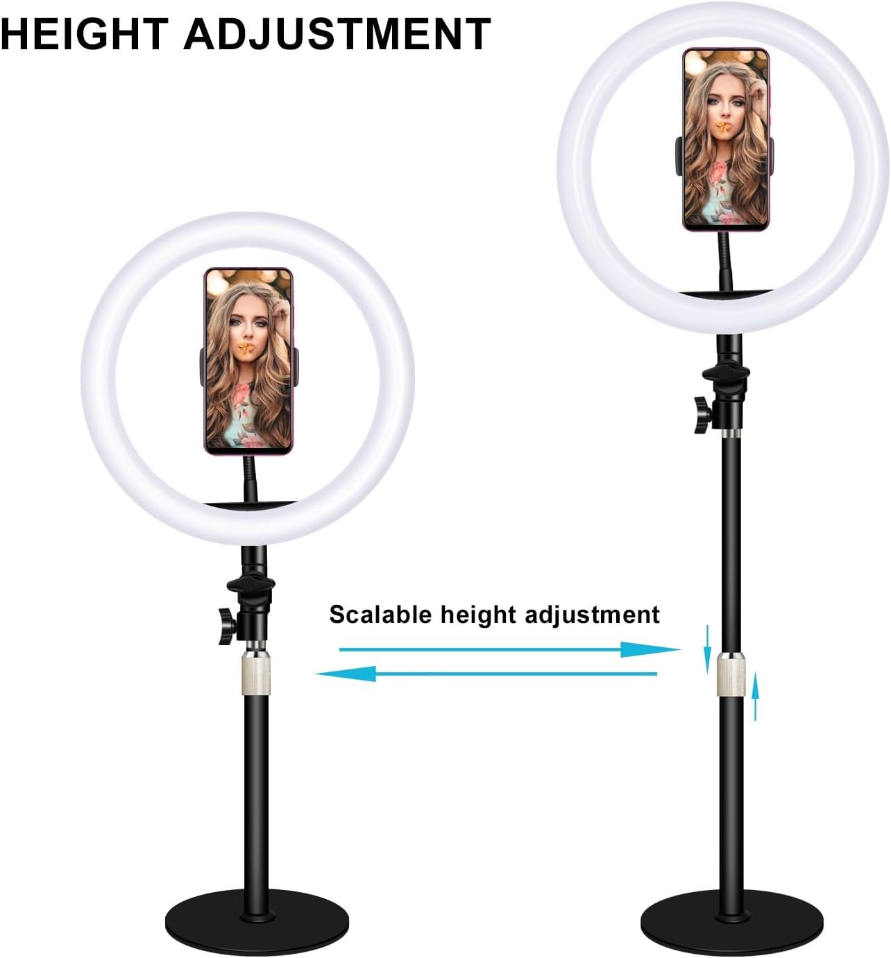Telescopic Desktop Bracket Live Streaming Bracket Supplementary Light Circular Meiguang Shooting Light(D)
