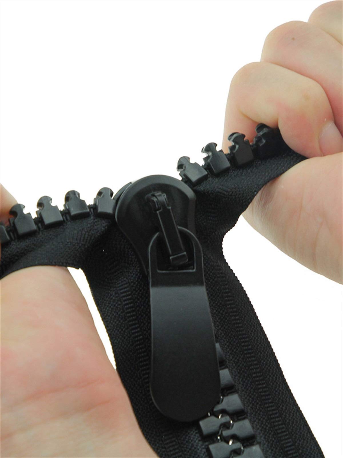 Cremallera,cremalleras 1pc 70-150cm 20# Cremallera de Resina, para Chaqueta Tienda de Bricolaje Cremalleras de Dientes Gruesos, Cremallera de Bloqueo Automático de Extremo Abierto Grande Negra, Acceso