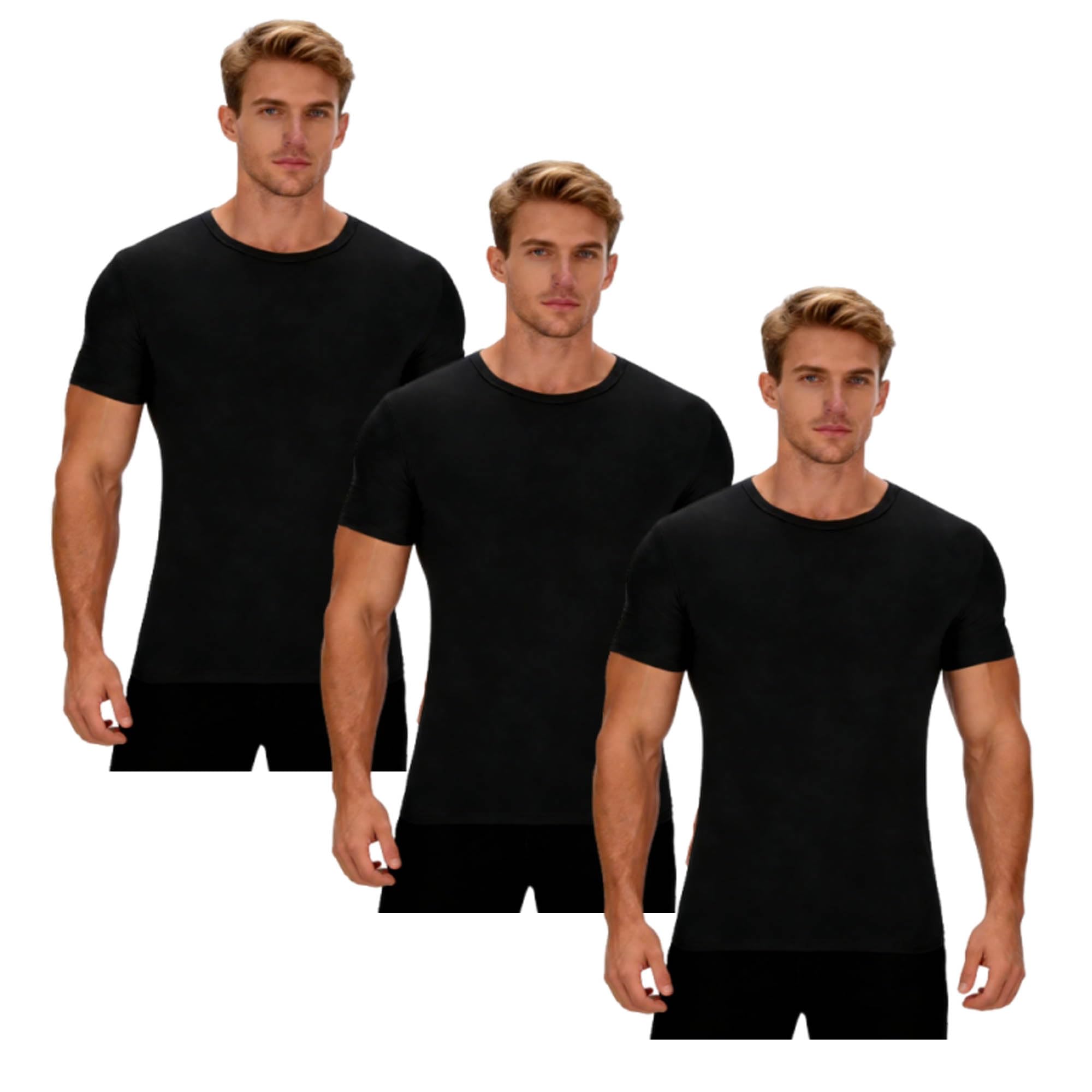 3 Pack Mens T Shirt Breathable Tshirt Summer T-Shirts Lightweight Tshirts Basic Tops Athletic Tee Plain T Shirts Plus Size Sport Shirts Workout Outfit Casual Sportswear M-5XL Black M