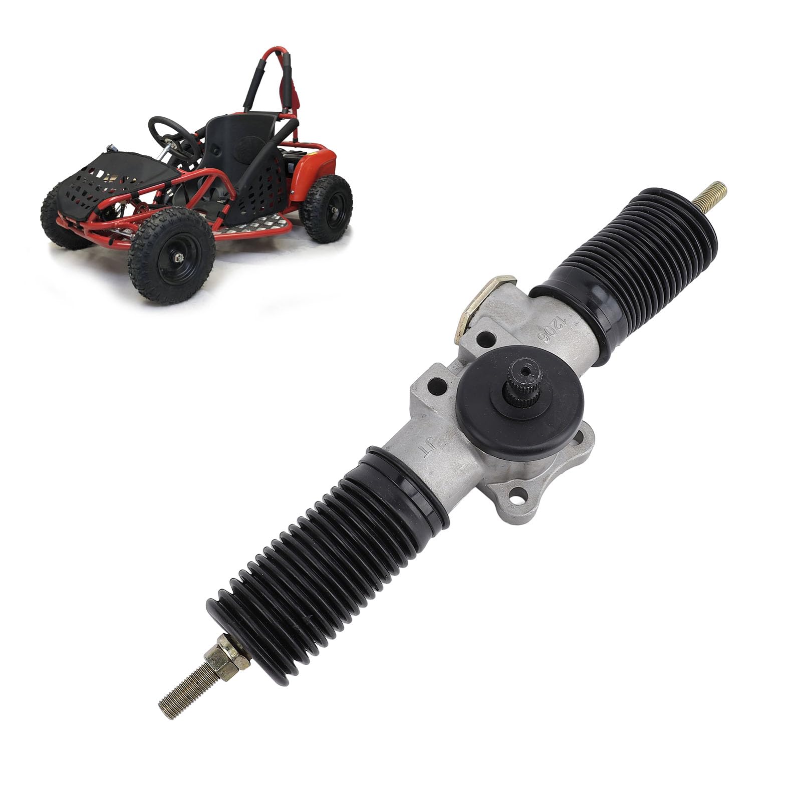 Arbre de Volant en Acier, Ensemble D'engrenage de Direction à Pignon de Crémaillère 30T 360 Mm, Ensemble D'arbre Réglable, Remplacement pour Go Kart ATV UTV Quad Drift Trike