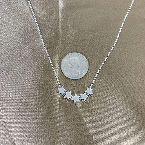 50th Birthday Gifts for Women, Sterling Silver Five Star Necklace, Dainty Star Necklace, 6mm Star Beads, 1972 Birthday Jewellery Gifts for Her