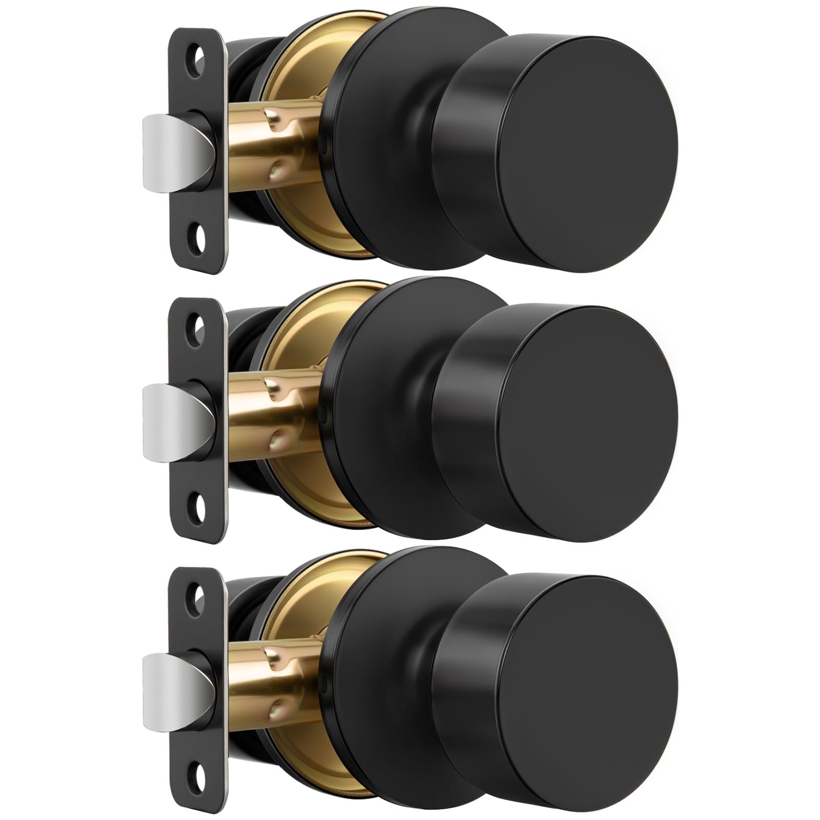 Haidms Matte Black Closet Door Knobs - 6 Pack -10