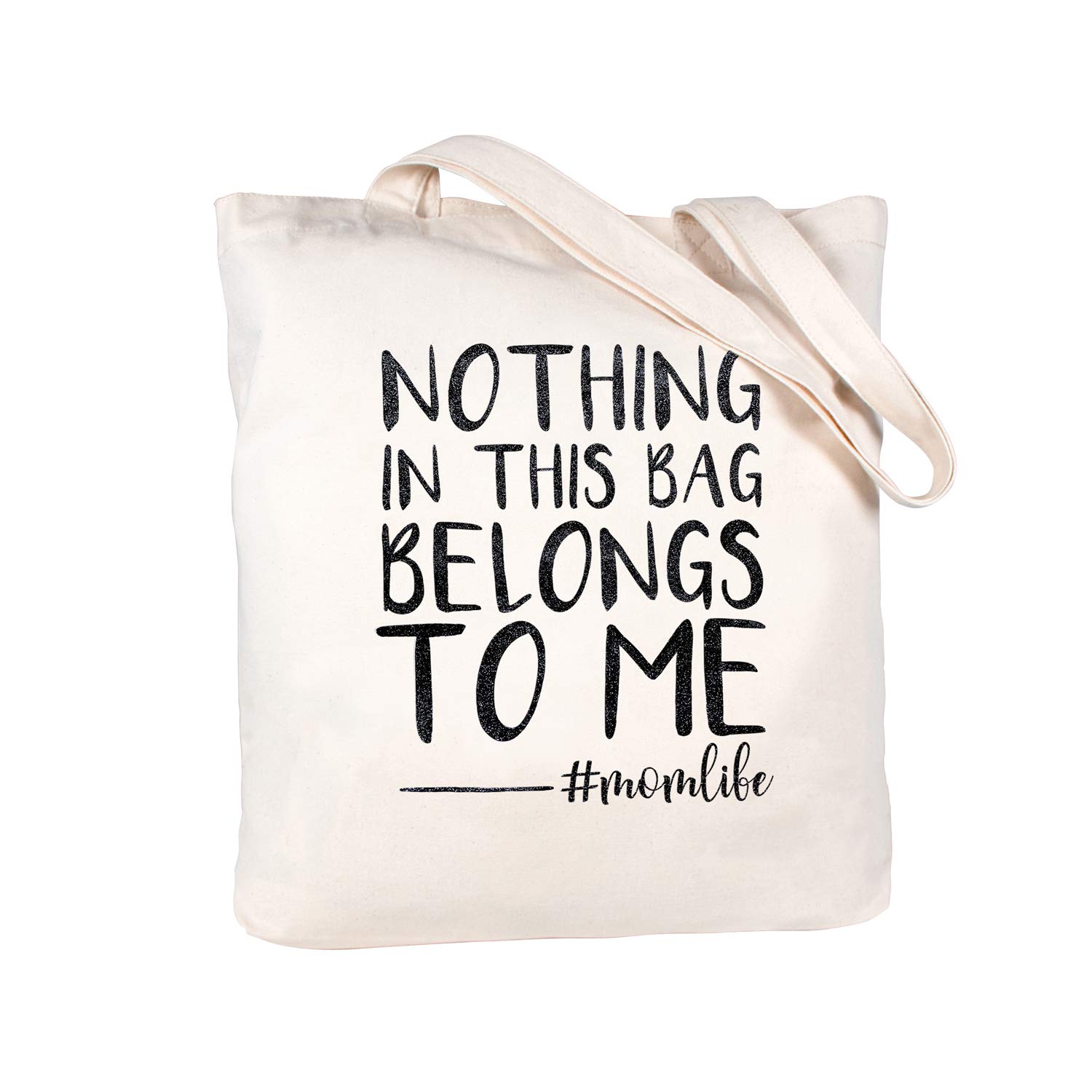 ELEGANTPARK First Mother`s Day Gifts for New Mom Baby Shower Gifts Mom to be Christmas Birthday Mother Tote Bag with Zipper and Pocket Canvas Tote Shoulder Bag Cotton