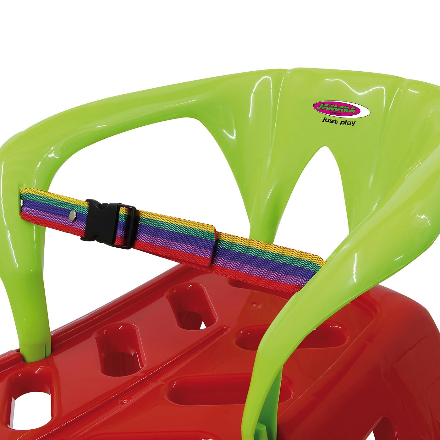 Jamara 460366 - Snow Play Trineo con Respaldo Snow-Star 90 cm Rojo – Protección contra vuelcos, Ligero