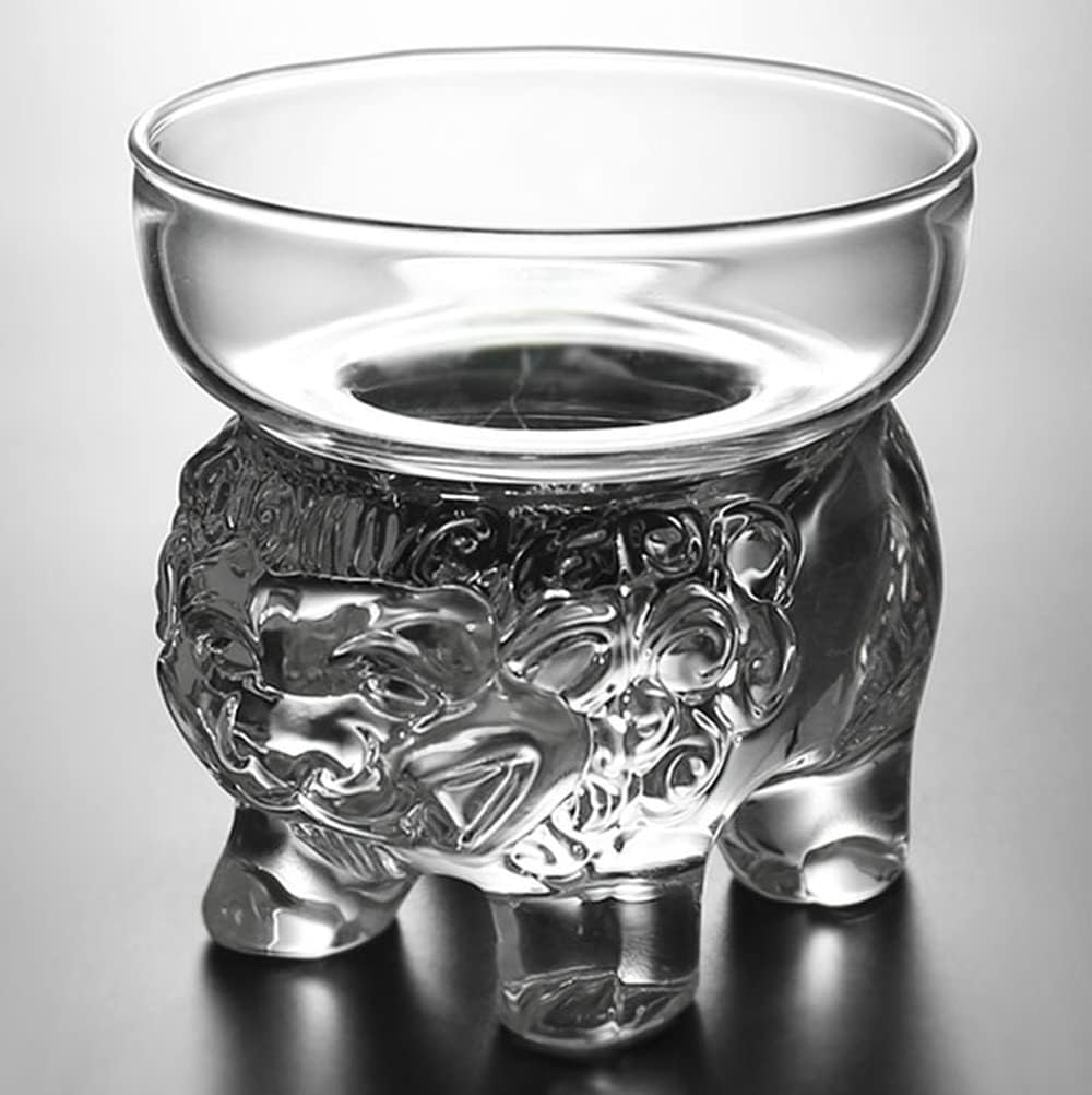 XIALON 3.3inch Creative Glass Lion Shape Tea Strainer Kung Fu Tea Set Accessories Tea Filter