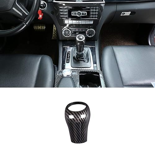 CHEYA Pomo de palanca de cambios central de automóvil de fibra de carbono realABS para Mercedes Benz Clase C W204 E W212 GLK X204 CLS W218 A Clase G