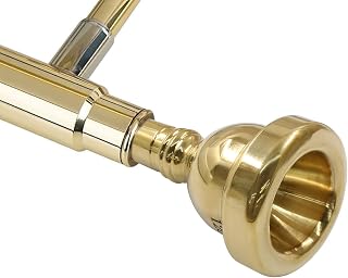Litoexpe 1 Pcs Trombone Mouthpiece Small Shank 12C, Trombone Instrument Mouthpiece (Gold)