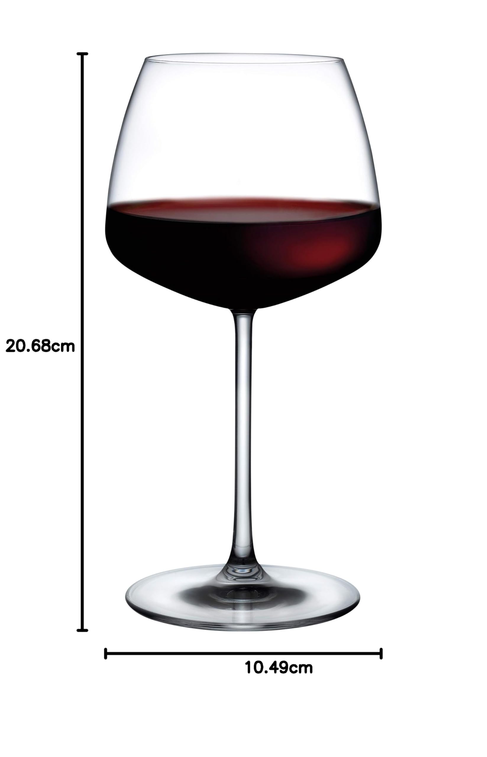 Nude Mirage - Juego de copas de vino tinto-blanco, copas de vino de cristal, cristal sin plomo, copas de vino de tallo, copas de vino únicas, juego de 2 copas de vino
