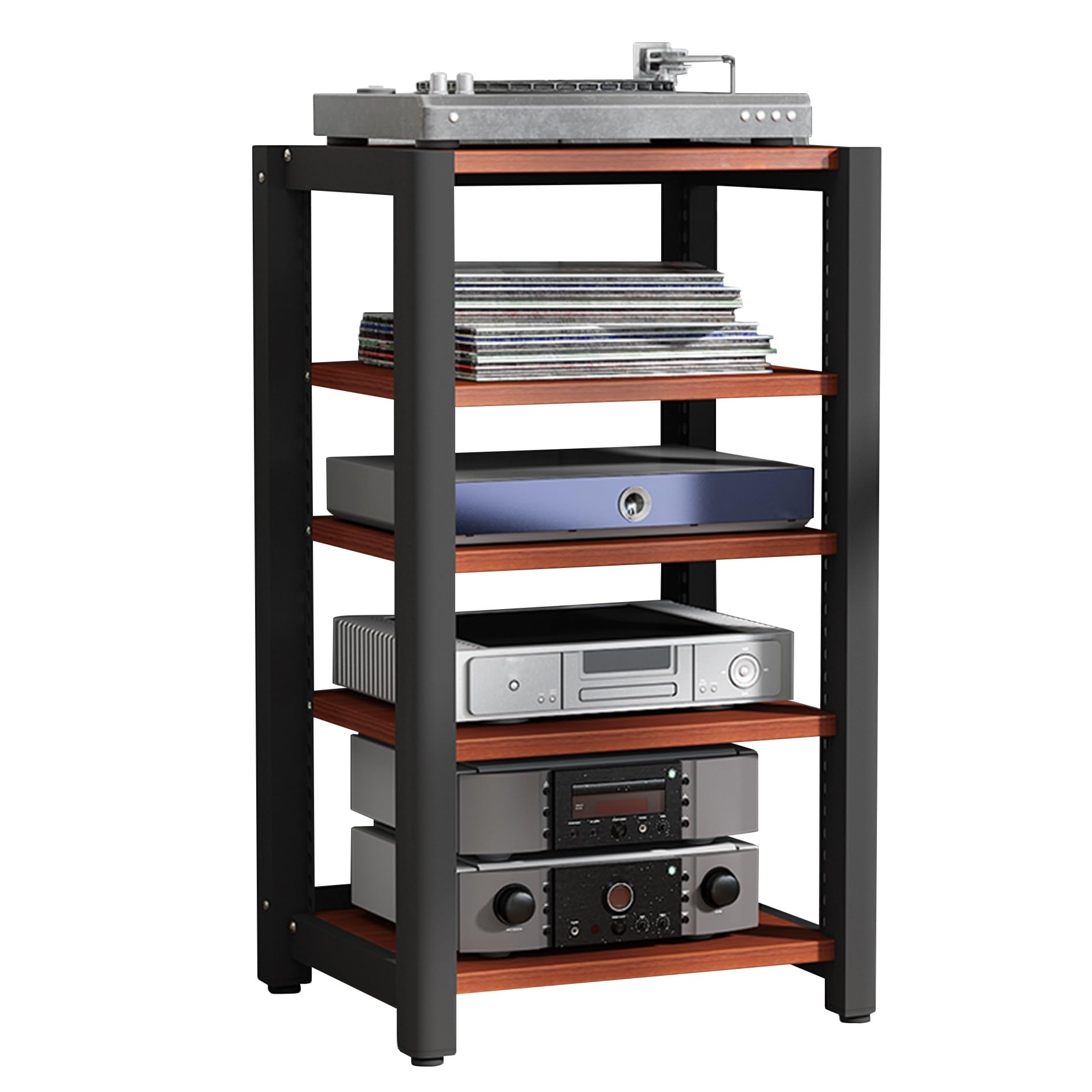 Supporto multimediale AV – 2/3/4/5 ripiani in legno per audio video Hi-Fi DVD rack per Xbox proiettore TV accessori console di gioco armadio porta giradischi