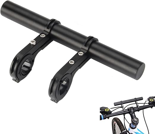 ZMD Bike Handlebar Extender,Bicycle Handlebar Extender,Multifunctional Aluminum Alloy Bracket Extension,Double Bicycle Handlebar Extension Bracket,for Bike Mounts,Extender Bars,Light Lamp,Phone Mount