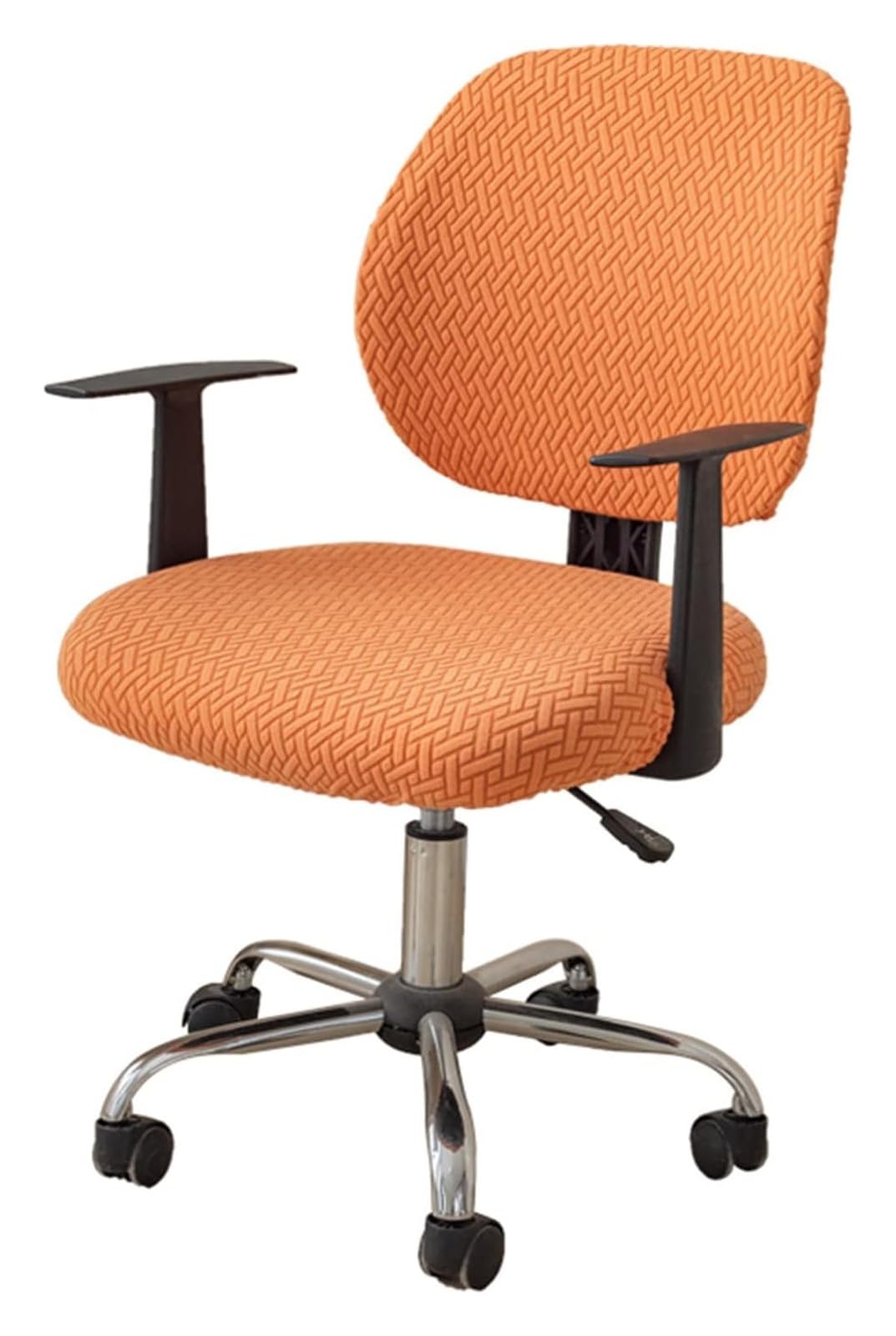 AOICXB Office Chair Seat Covers,Chair Protectors Computer, Corn Silk Fabric Removable Washable Rotating Swivel Chair Covers(Oranje,10PCS)