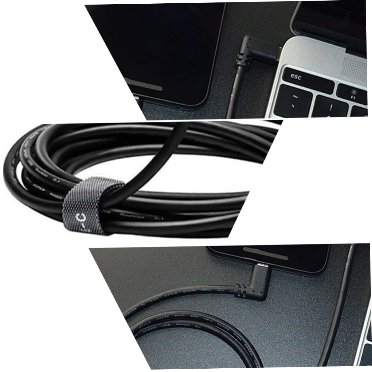 jojofuny 3piezas Cable Vr De Doble Tipo c Compatible y Steam Vr Transmisión De Datos y Carga Rápida Conexión Segura y Fiable