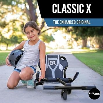 EzyRoller Classic X Ride On Toy for Kids, Ages 3-12, Up to 154 lbs - Black