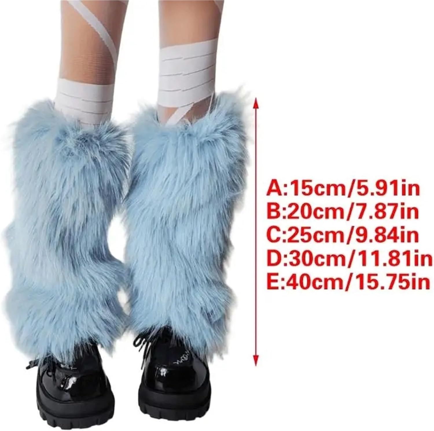 KeuLen Warm Boot Cuffs，Plush Leg Warmers For Women Cozy Winter Toppers Thermal Blue Fuzzy Foot Covers Footless Socks Gaiters