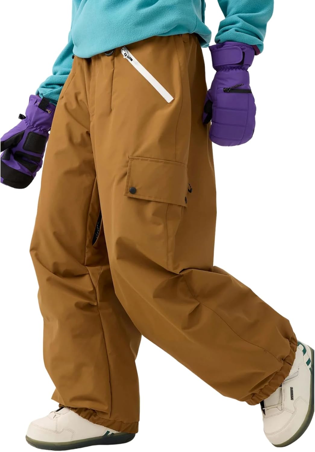 GSOU SNOW Women Men Baggy Ski Pants Loose Snowboard Pants Insulated Snow Pant Waterproof Windproof Outdoor Sport