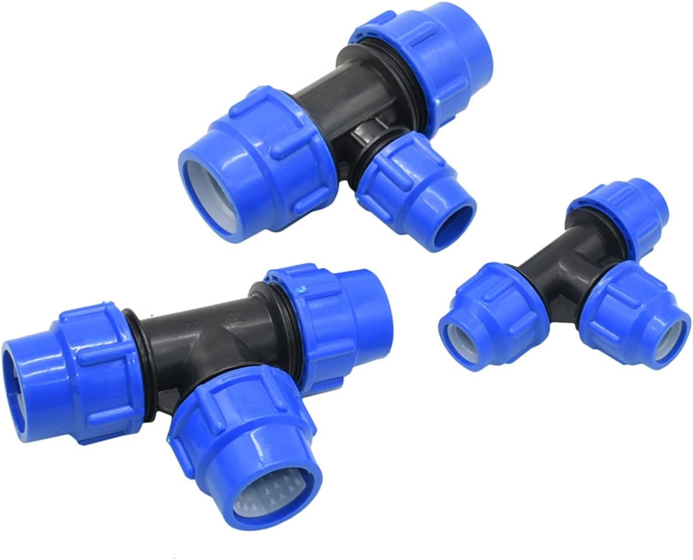 Pe Pipe Tee Quick Connector 20/25/32/40/50/63mm Reducing Connector 3-Way Water Splitter Tap Pipe Plastic Fittings 1Pcs (Color : 50 x 50 x 25)